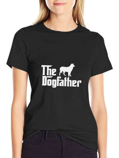 Camiseta Negra The Dogfather para Amantes de Perros