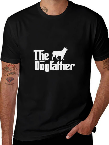 Camiseta Negra The Dogfather para Amantes de Perros
