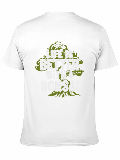 Camiseta Negra con Diseño de Bonsái