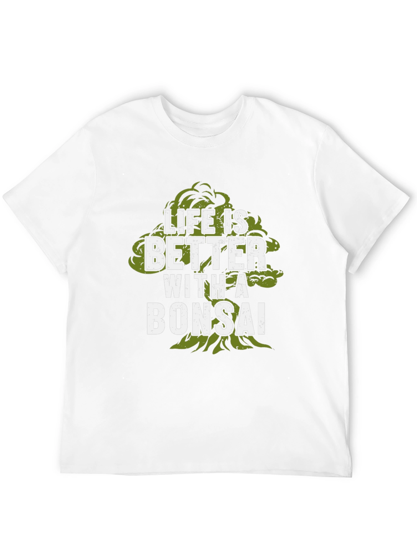 Camiseta Negra con Diseño de Bonsái