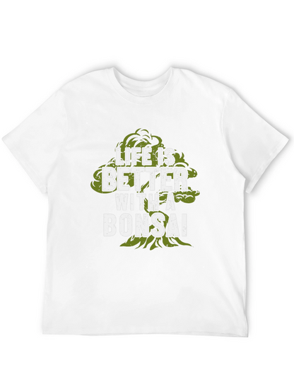 Camiseta Negra con Diseño de Bonsái