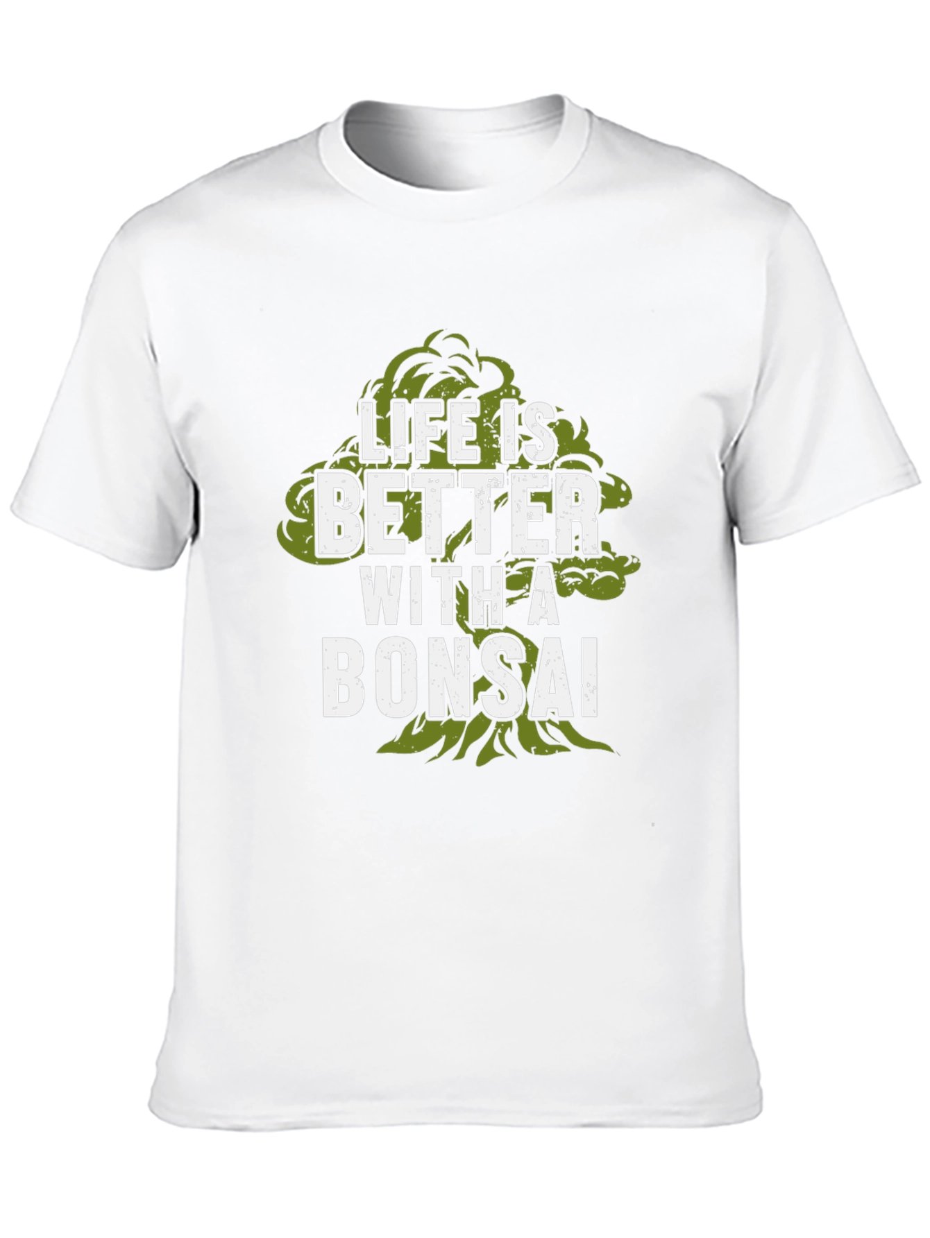 Camiseta Negra con Diseño de Bonsái