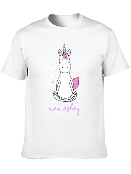 Camiseta Negra Unicornio Namaslay Yoga Hombre