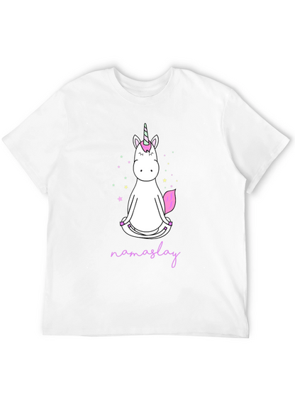Camiseta Negra Unicornio Namaslay Yoga Hombre