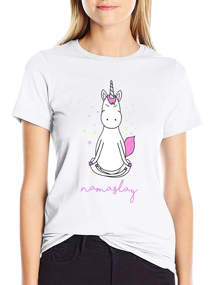 Camiseta Negra Unicornio Namaslay Yoga Hombre