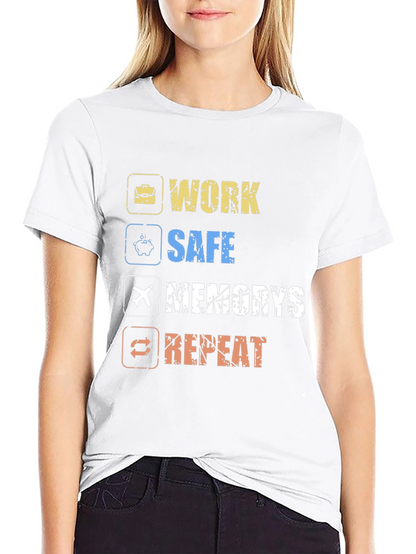 Camiseta Hombre Negra: Work Safe Memories Repeat