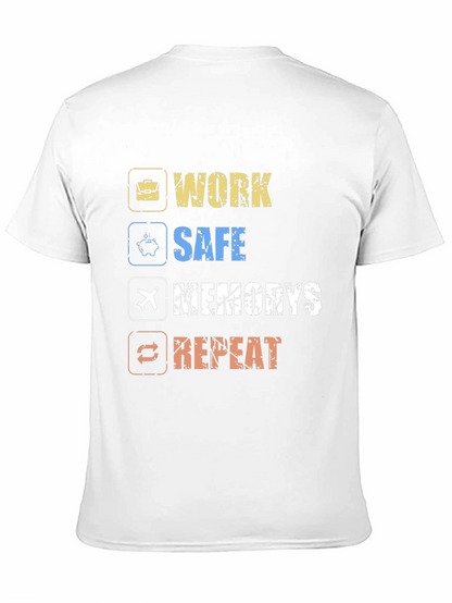 Camiseta Hombre Negra: Work Safe Memories Repeat