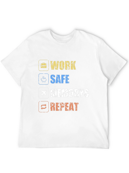 Camiseta Hombre Negra: Work Safe Memories Repeat
