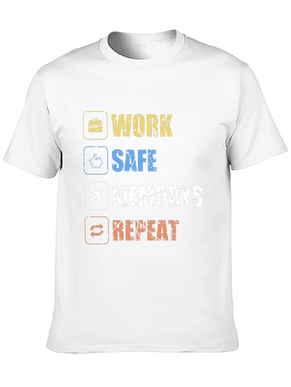 Camiseta Hombre Negra: Work Safe Memories Repeat