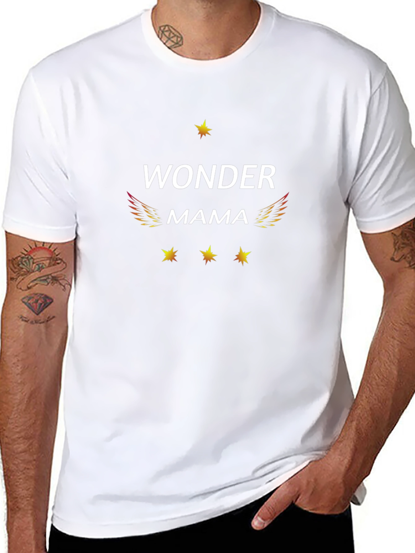 Camiseta Negra Wonder Mama para Mamás Maravillosas