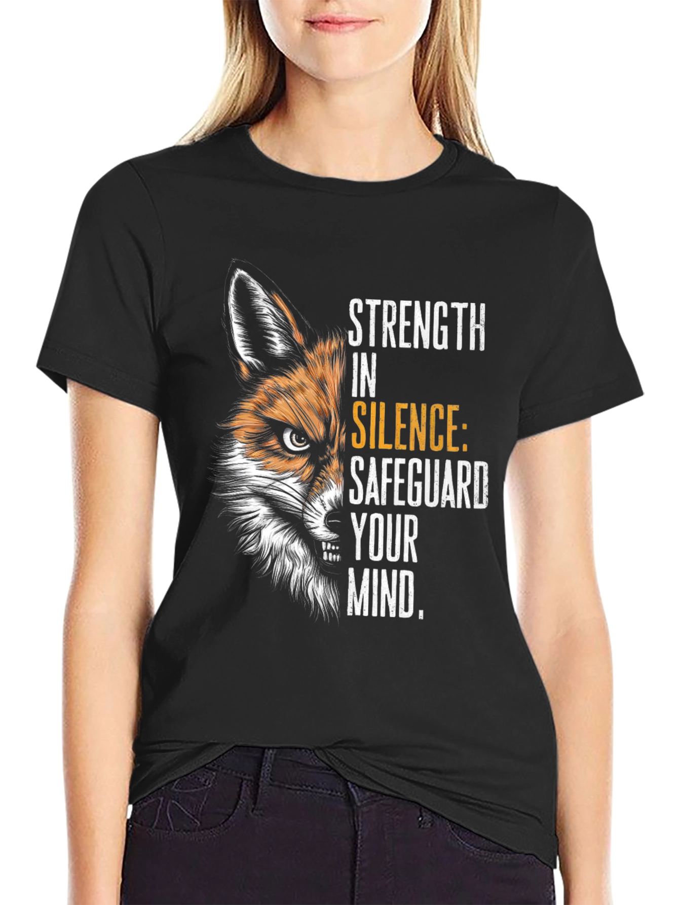 Camiseta Negra Fox: Fuerza en el Silencio