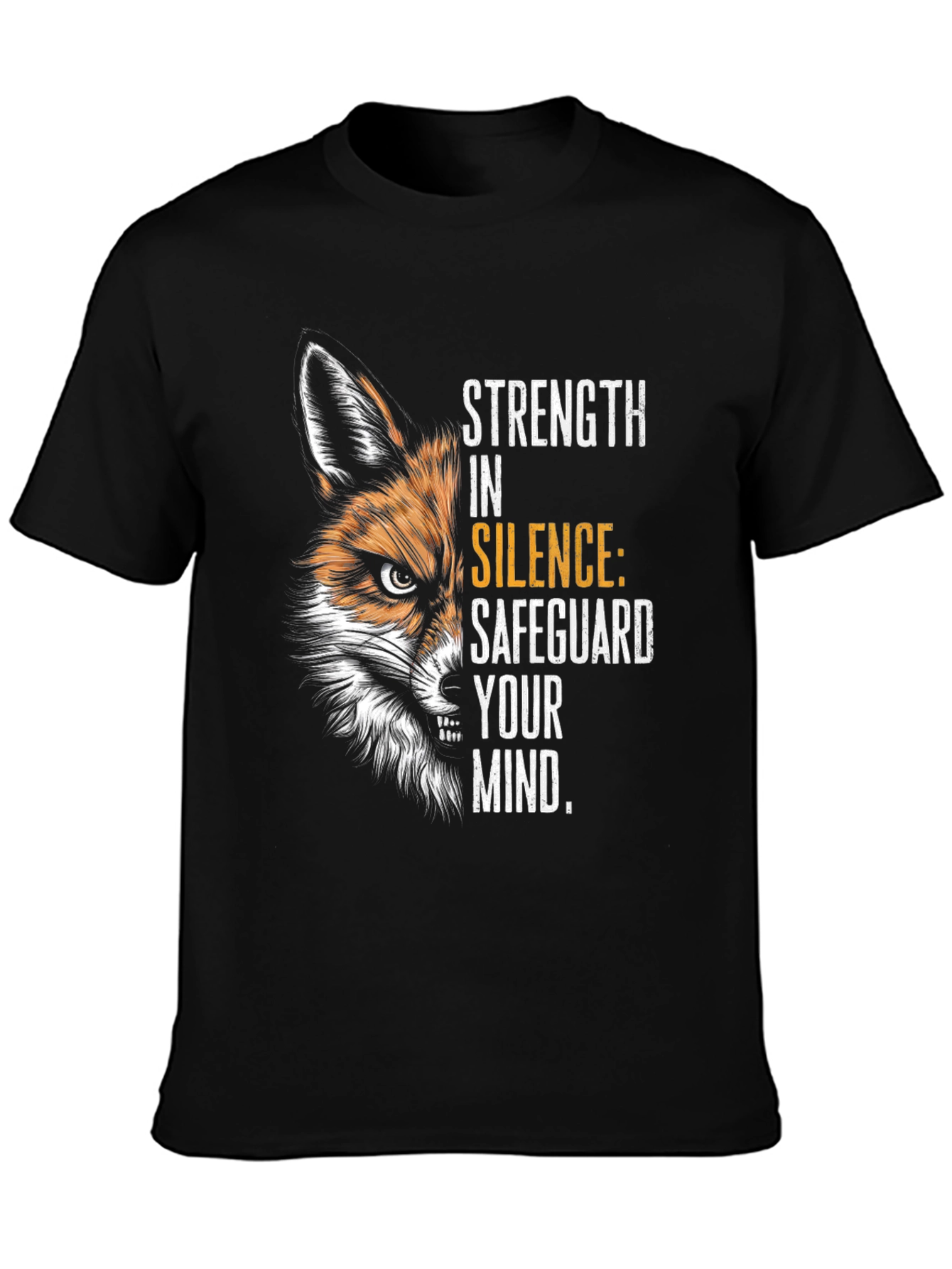 Camiseta Negra Fox: Fuerza en el Silencio