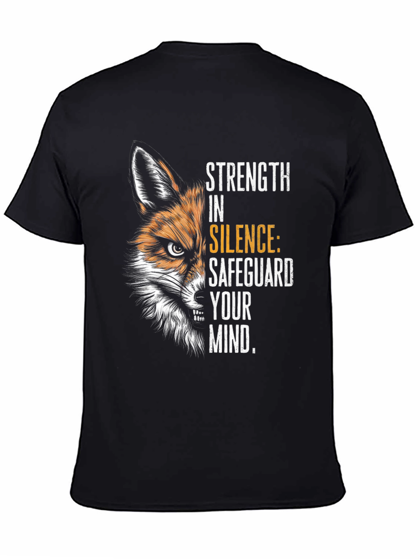 Camiseta Negra Fox: Fuerza en el Silencio