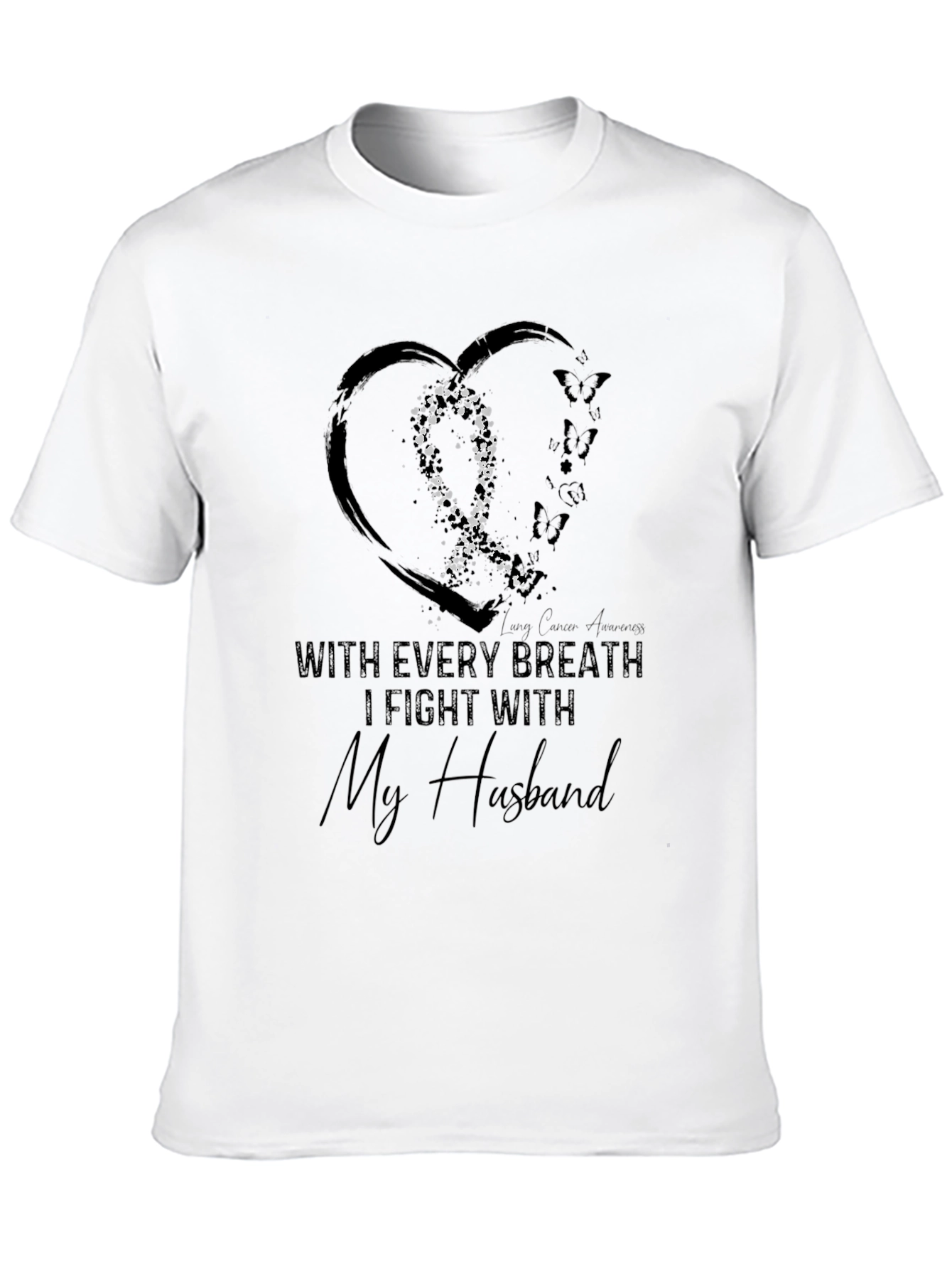 Camiseta Negra: Lucha Contra el Cáncer de Pulmón