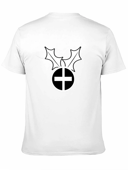 Camiseta Negra con Estampado Gráfico Circular