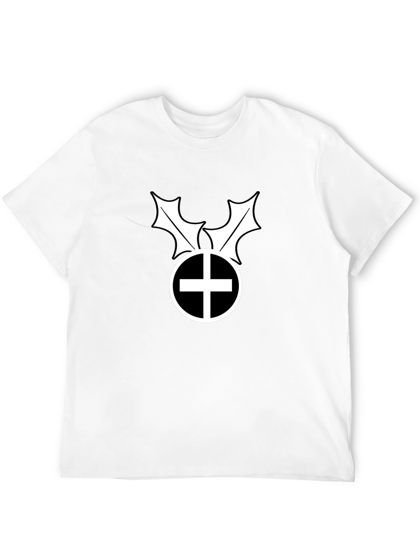 Camiseta Negra con Estampado Gráfico Circular