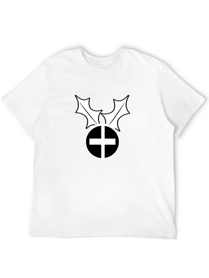 Camiseta Negra con Estampado Gráfico Circular