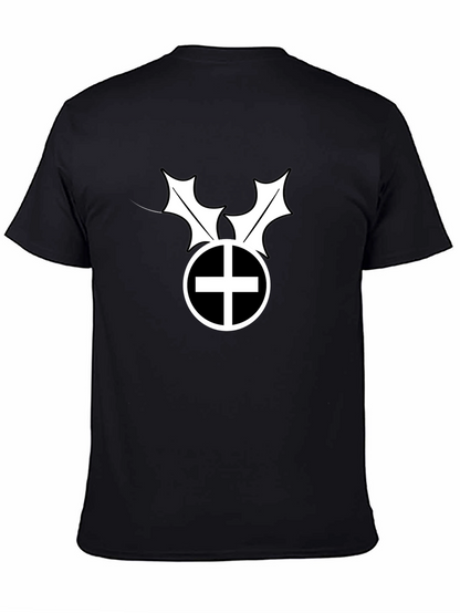 Camiseta Negra con Estampado Gráfico Circular