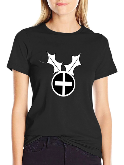 Camiseta Negra con Estampado Gráfico Circular