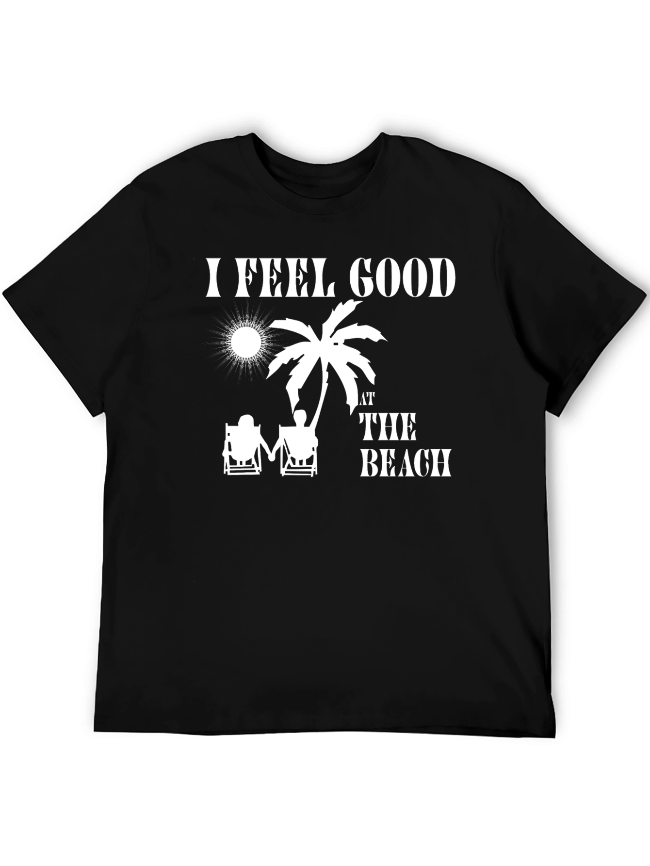 Camiseta Negra I Feel Good At The Beach