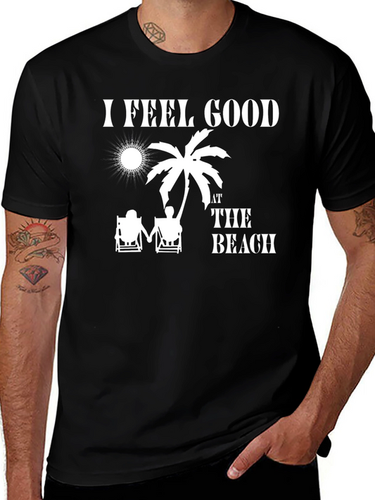 Camiseta Negra I Feel Good At The Beach
