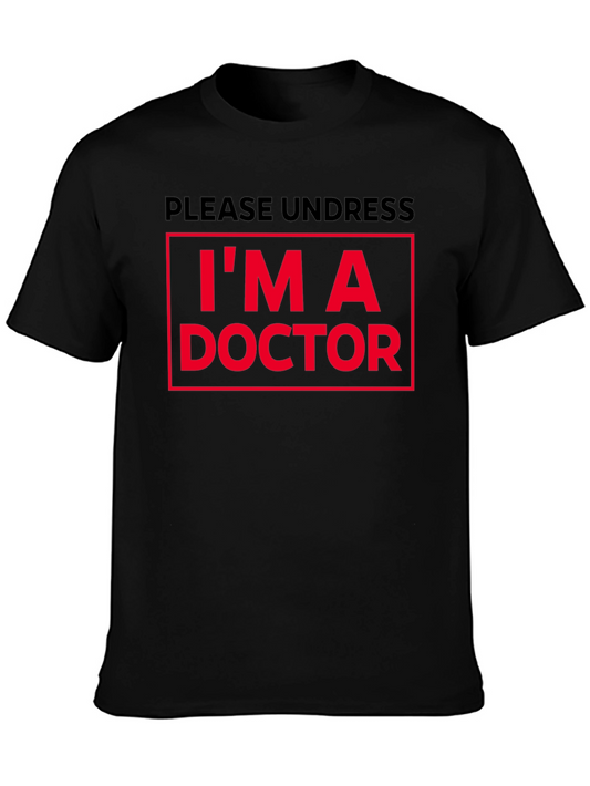 Camiseta Negra Humor Soy Doctor Manga Corta
