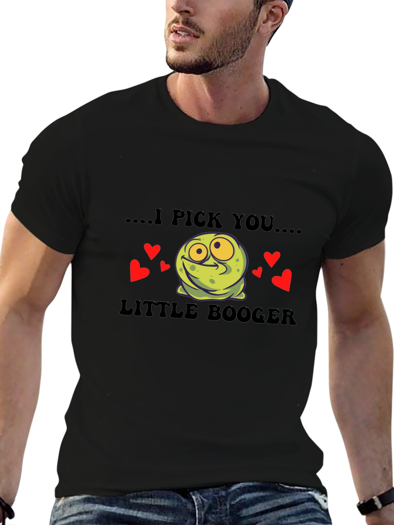 Camiseta Negra I Pick You Little Booger Divertida