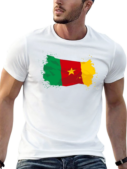 Camiseta Negra Bandera Camerún con Estrella