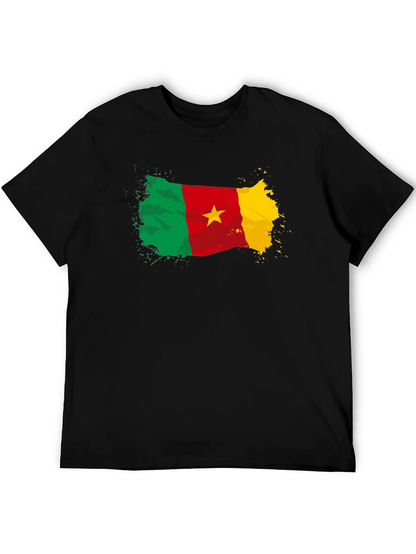 Camiseta Negra Bandera Camerún con Estrella
