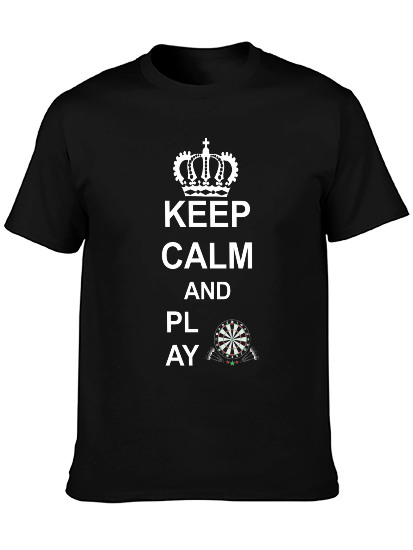 Camiseta Negra: Keep Calm and Play Darts