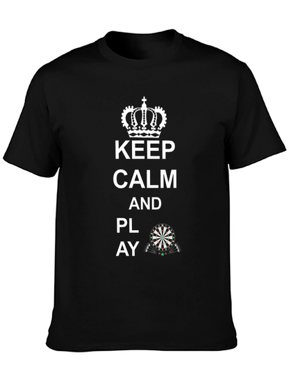 Camiseta Negra: Keep Calm and Play Darts