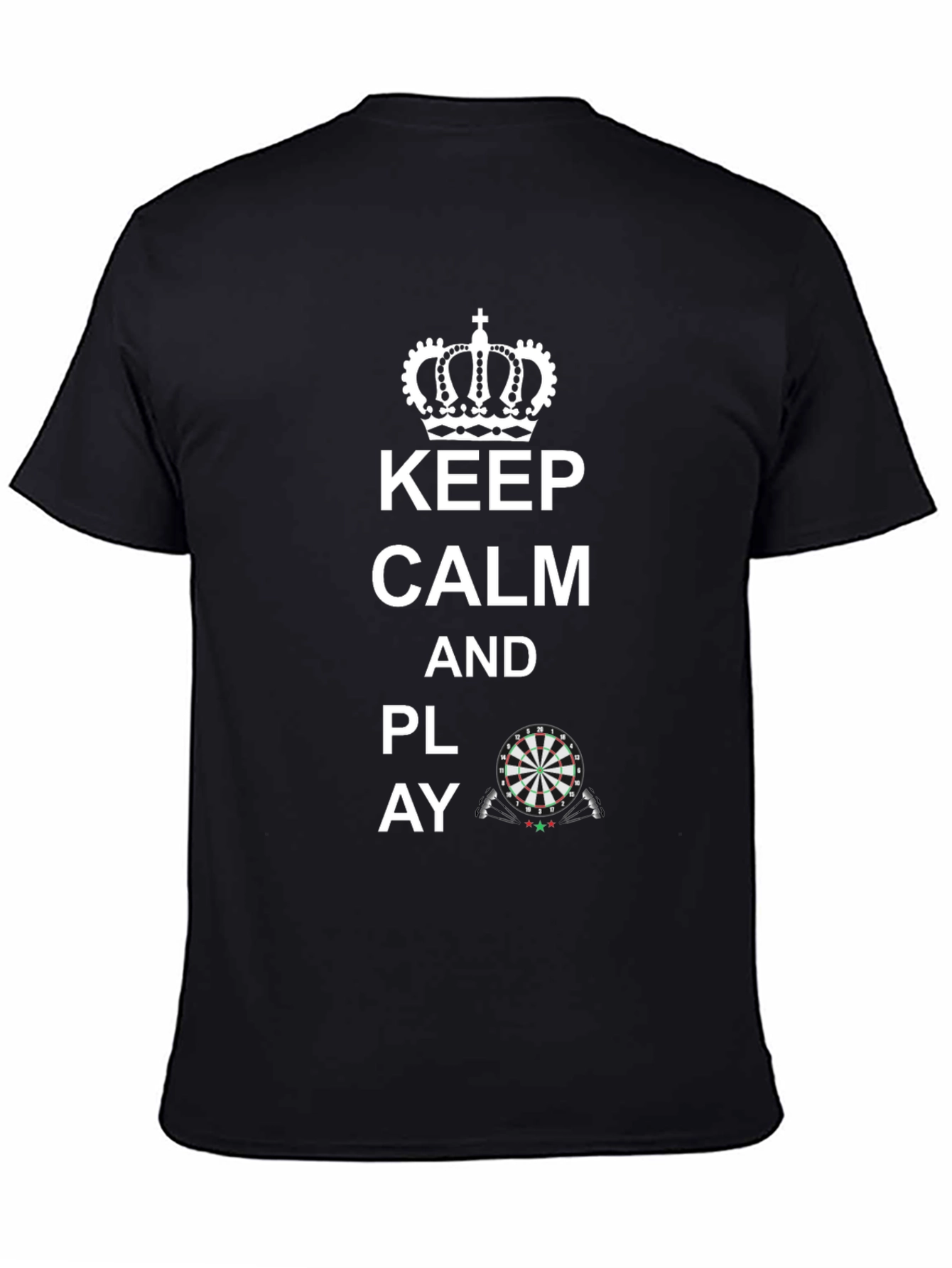 Camiseta Negra: Keep Calm and Play Darts