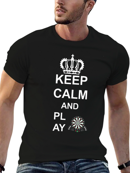 Camiseta Negra: Keep Calm and Play Darts