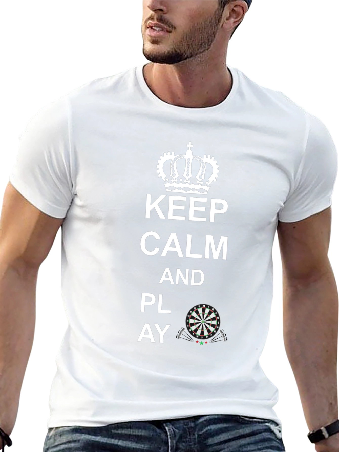 Camiseta Negra: Keep Calm and Play Darts