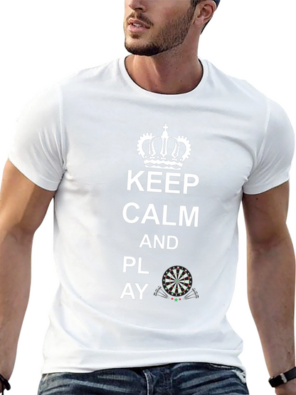 Camiseta Negra: Keep Calm and Play Darts