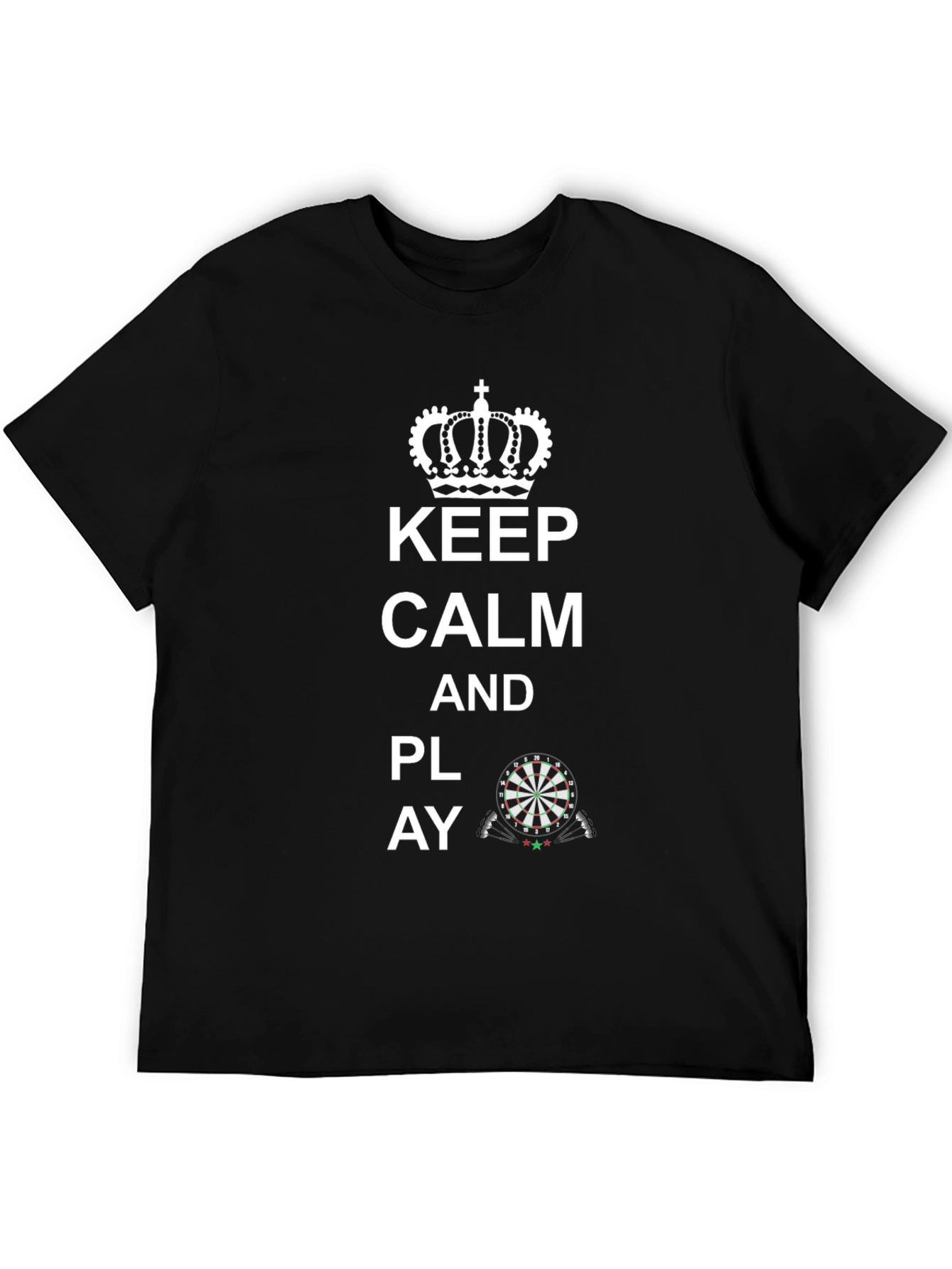 Camiseta Negra: Keep Calm and Play Darts