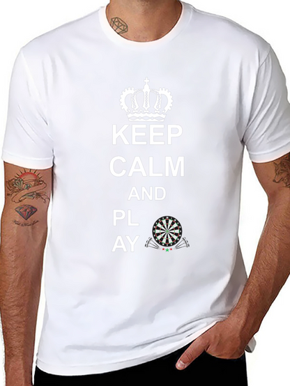 Camiseta Negra: Keep Calm and Play Darts