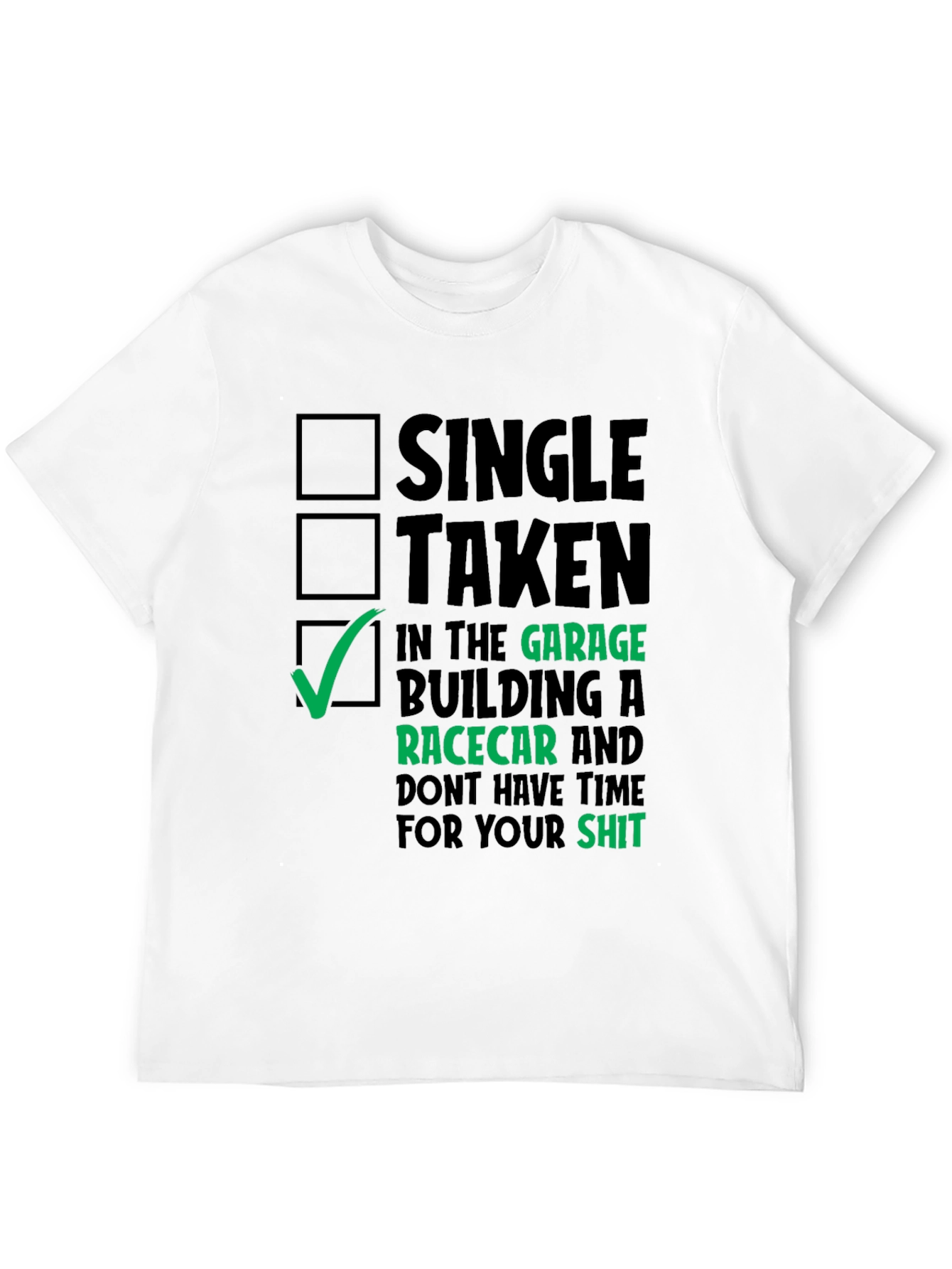 Camiseta Hombre: Garage Construcción Coche de Carreras