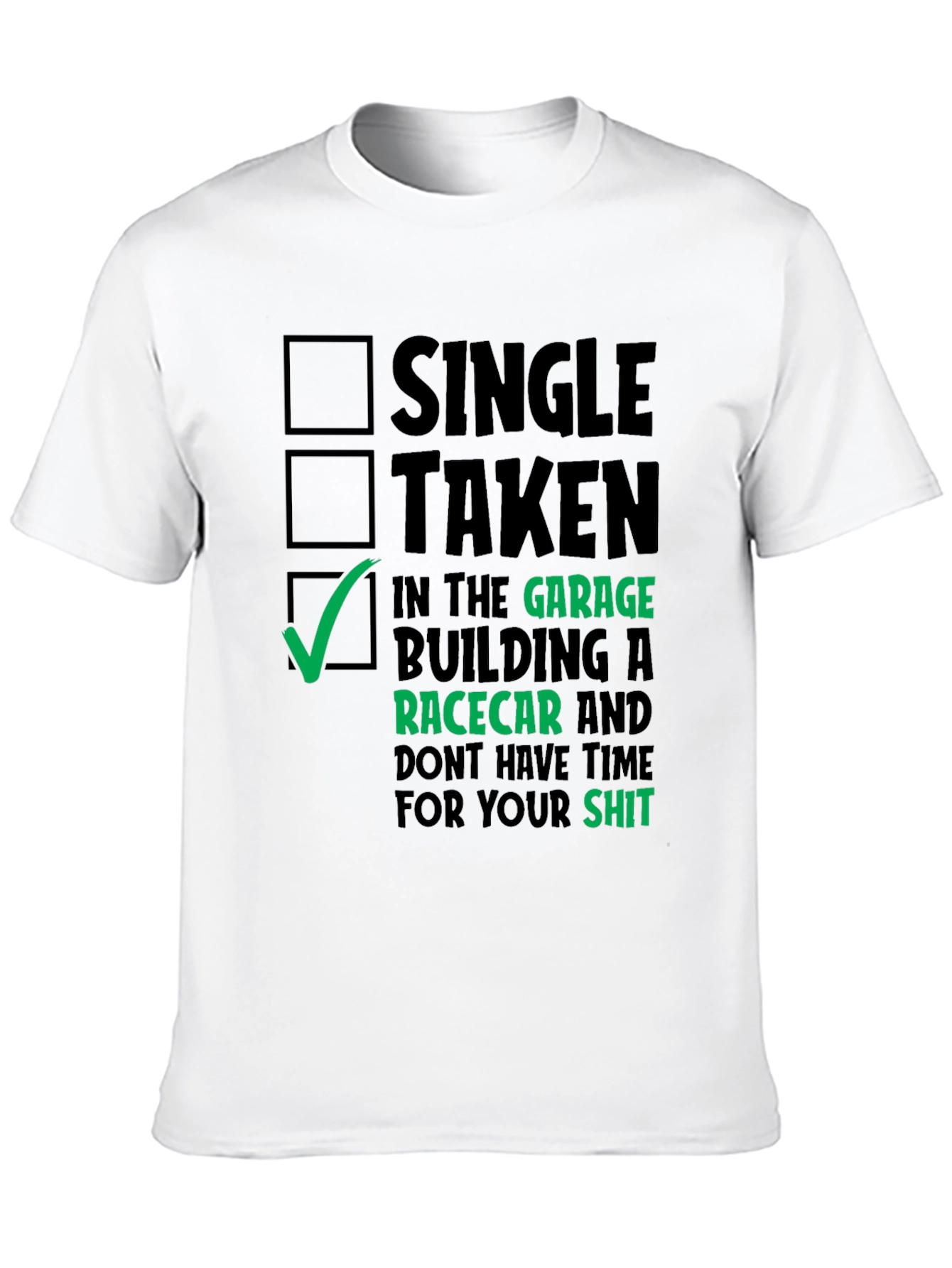 Camiseta Hombre: Garage Construcción Coche de Carreras