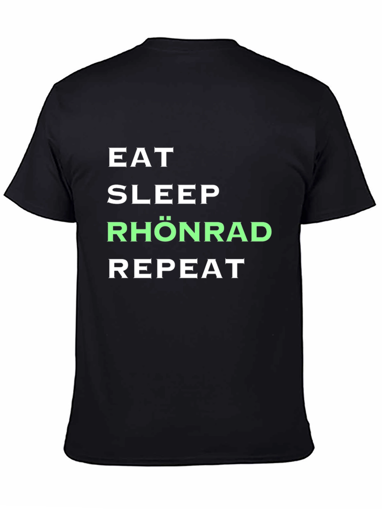 Camiseta Negra Eat Sleep Rhönrad Repeat