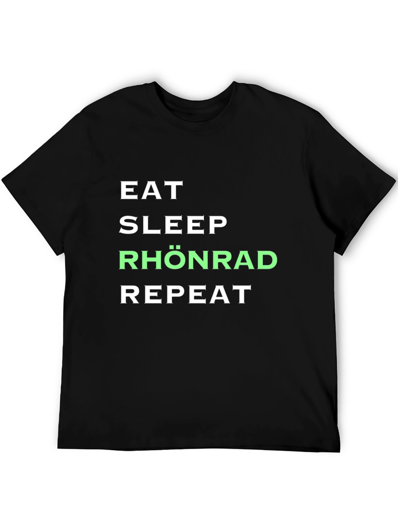 Camiseta Negra Eat Sleep Rhönrad Repeat
