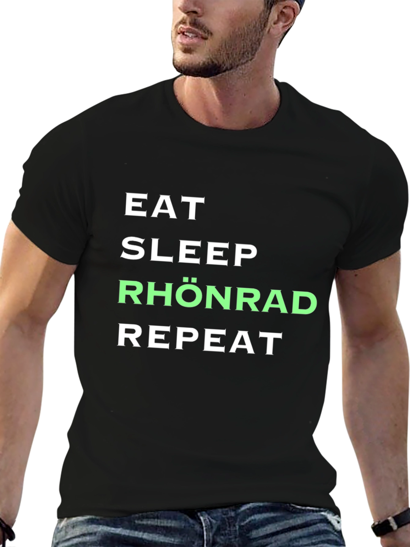 Camiseta Negra Eat Sleep Rhönrad Repeat