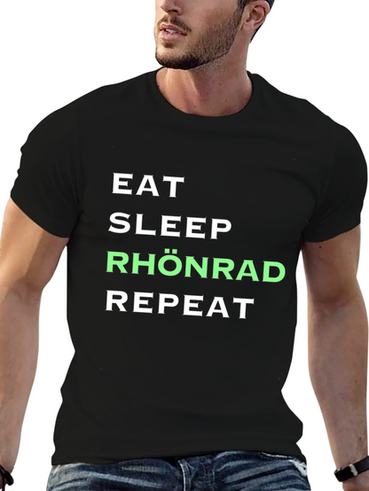 Camiseta Negra Eat Sleep Rhönrad Repeat