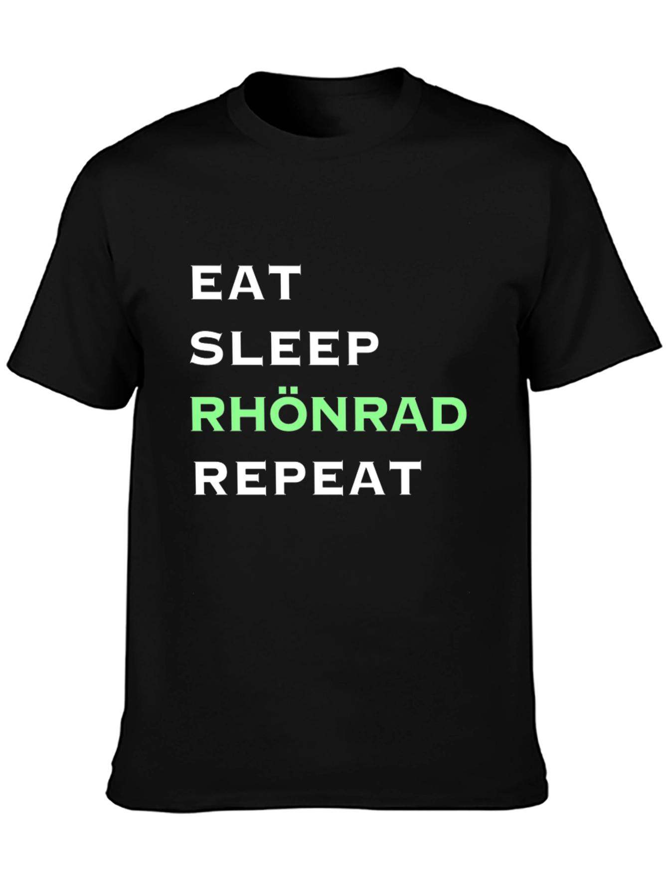 Camiseta Negra Eat Sleep Rhönrad Repeat