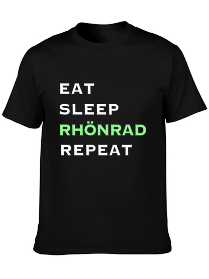 Camiseta Negra Eat Sleep Rhönrad Repeat