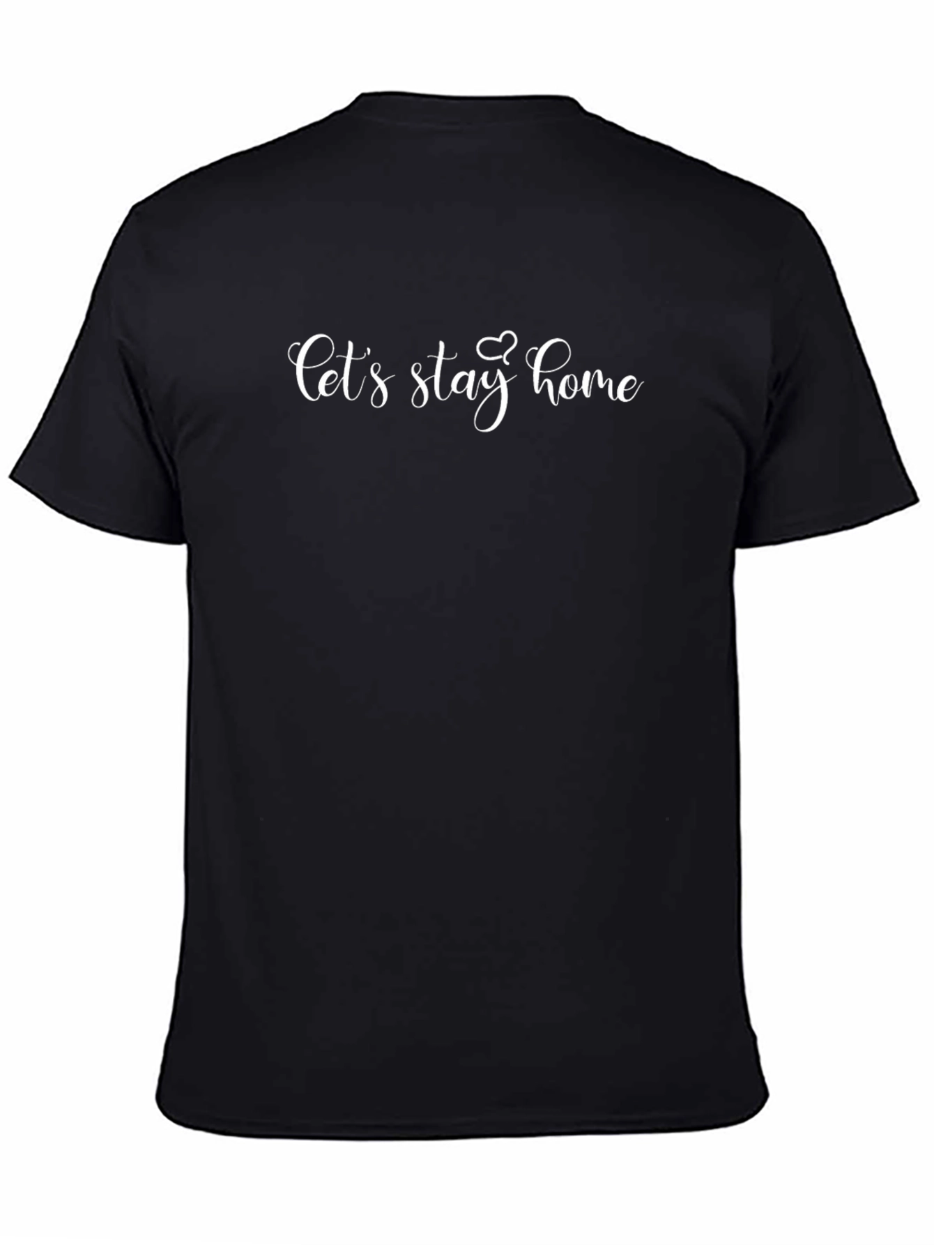 Camiseta Negra con Diseño Lets Stay Home