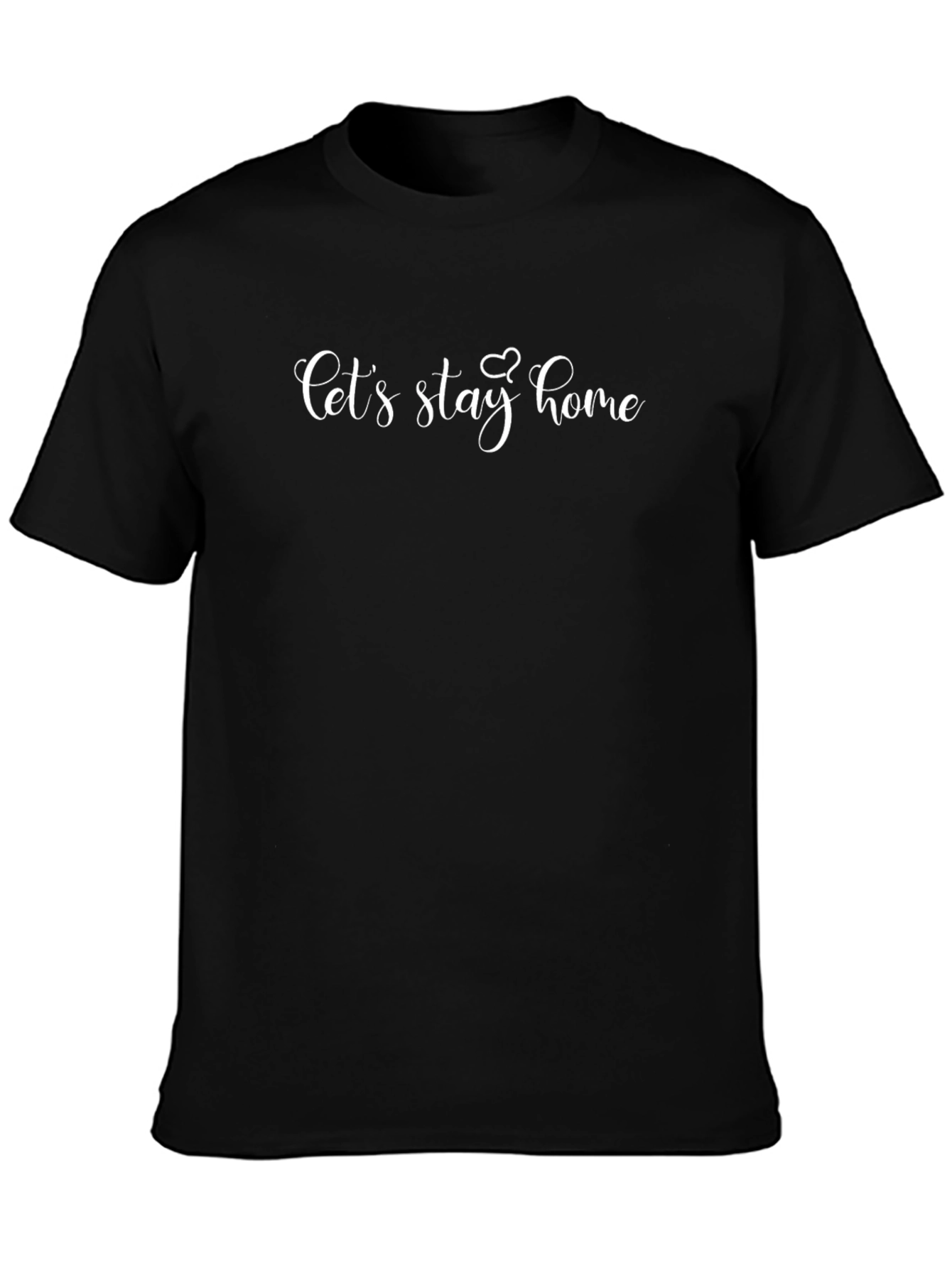 Camiseta Negra con Diseño Lets Stay Home