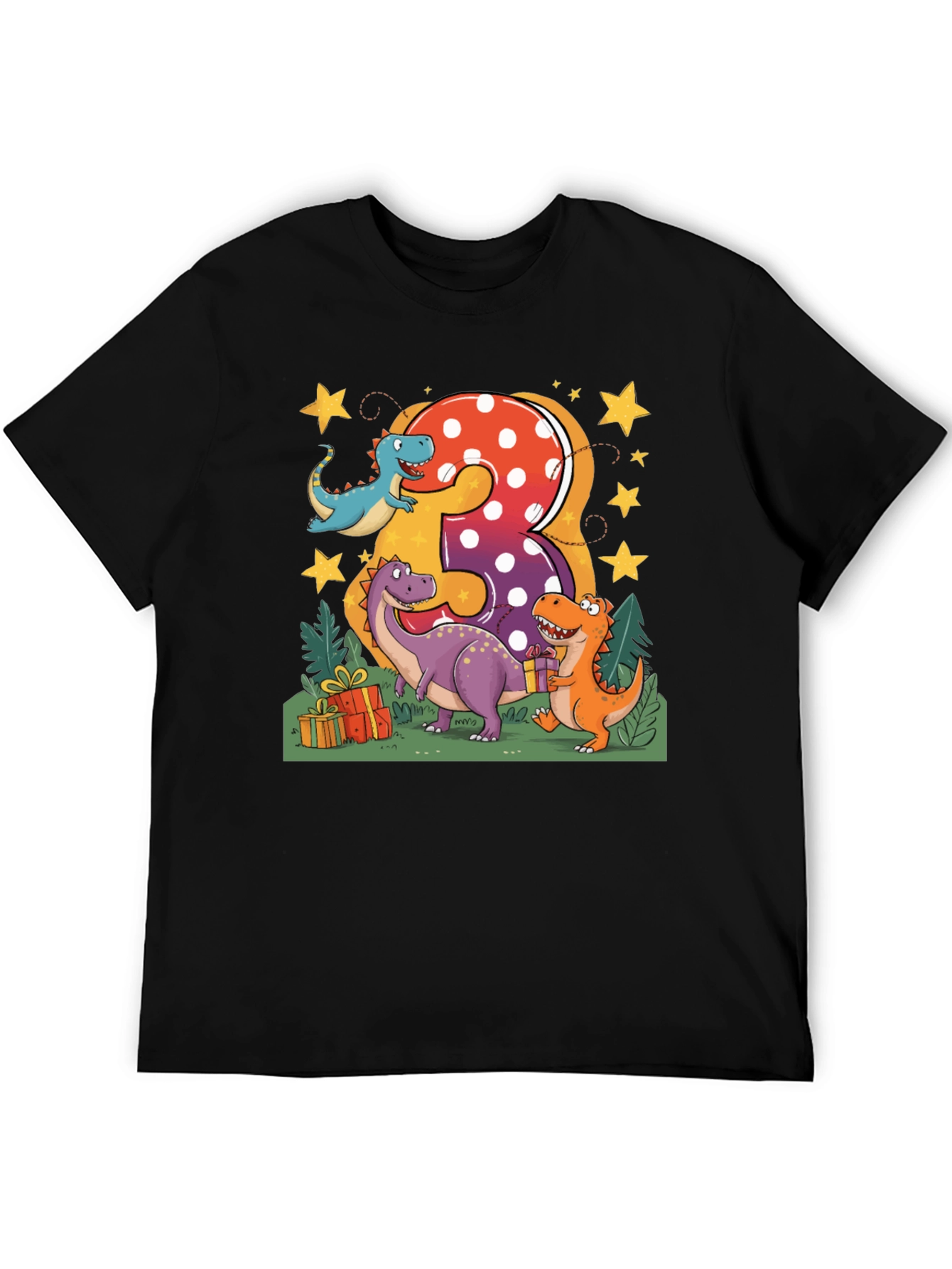 Camiseta Infantil Cumpleaños Dinosaurios Número 3