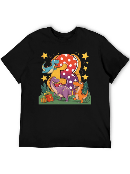 Camiseta Infantil Cumpleaños Dinosaurios Número 3
