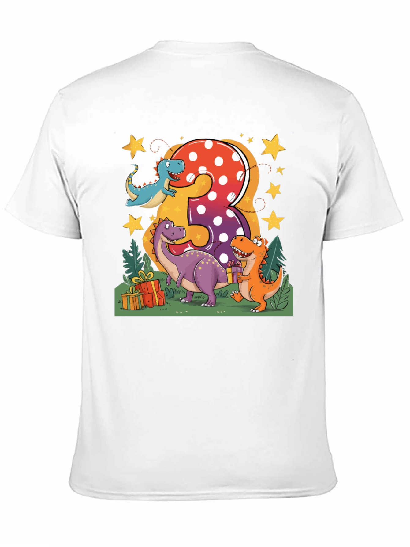 Camiseta Infantil Cumpleaños Dinosaurios Número 3